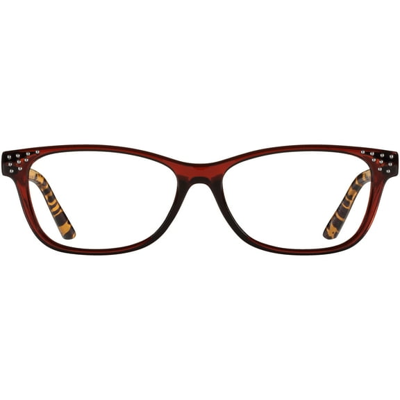 M Readers Women's Joan +1.75 Rectangle Reading Glasses with Case, Brown