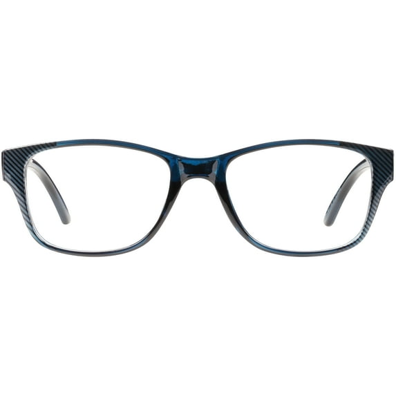 M+ Readers Women's Scratch Resistant Flynn +1.75 Square Reading Glasses with Case, Blue