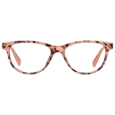 M  Womens Cateye Plastic Reading Glasses Blhtt 1.50 Jessie in Tortoise with Pink Temples