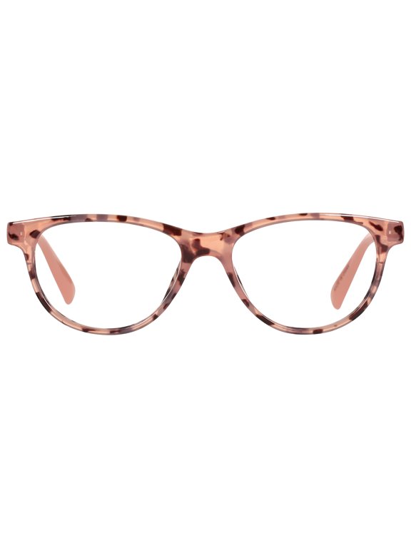 M+ Womens Cateye Plastic Reading Glasses Blhtt 2.50 Jessie in Tortoise with Pink Temples