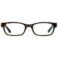 thumbnail image 1 of M+ Womens Rectangular Plastic Reading Glasses 1.25 Colleen in Tortoise with Teal Inner Color, 1 of 11