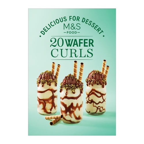 M&S 20 Wafer Curls 80g, British Import (Pack of 3)