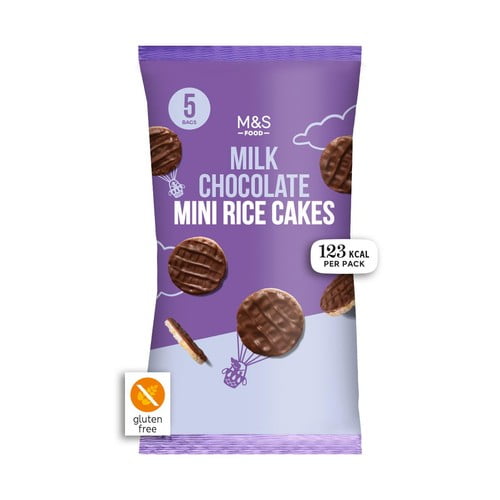 M&S 5 Milk Chocolate Mini Rice Cakes 125g, British Import (Pack of 3)