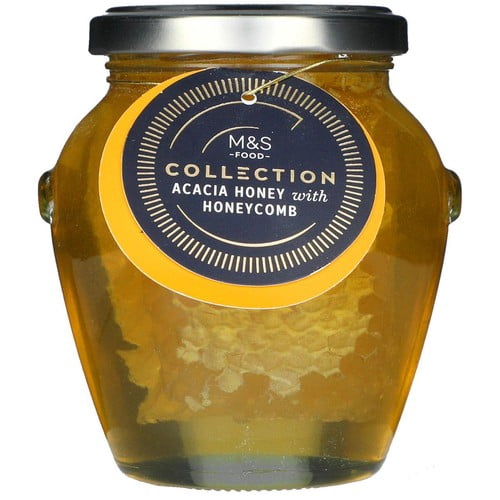 M&S Acacia Honey with Honeycomb 250g, British Import (Pack of 2)