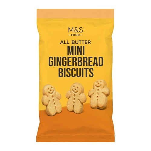 M&S All Butter Mini Gingerbread Biscuits 100g, British Import (Pack of 3)
