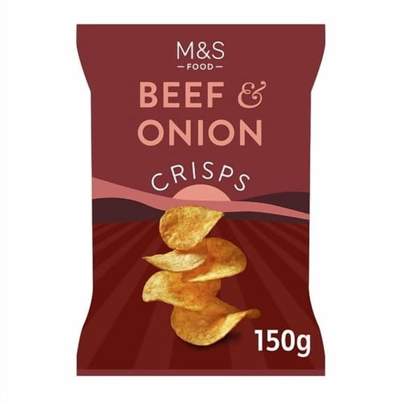 M&S Beef & Onion Crisps 150g, British Import (Pack of 3)