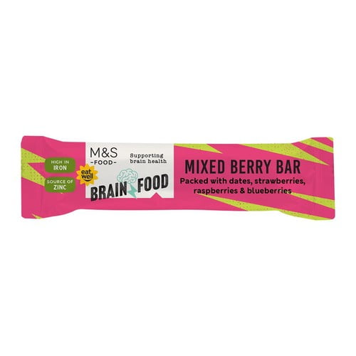 M&S Brain Food Mixed Berry Bar 35g, British Import (Pack of 3)
