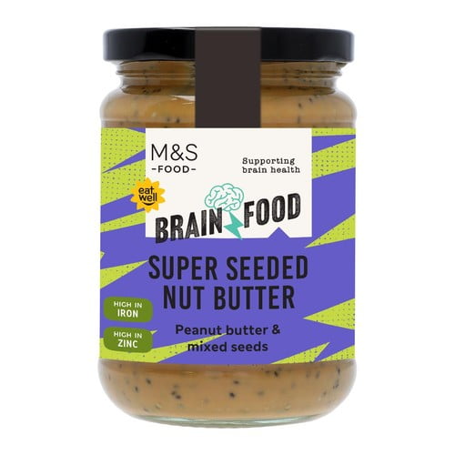 M&S Brain Food Super Seeded Nut Butter 340g, British Import (Pack of 2)
