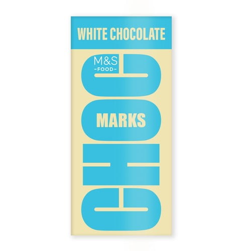 M&S Choc Marks White Chocolate Bar 180g, British Import (Pack of 3)