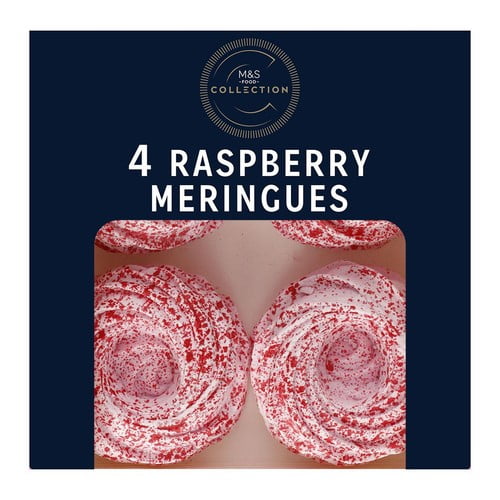 M&S Collection 4 Raspberry Meringues 120g, British Import (Pack of 2)