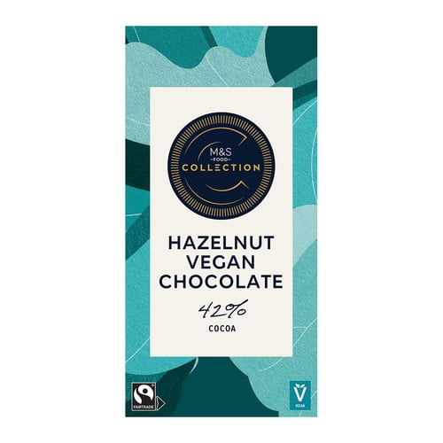 M&S Collection 42% Peruvian Hazelnut Vegan Chocolate 100g, British Import (Pack of 3)