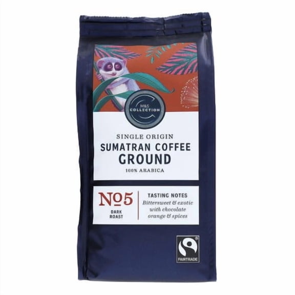 M&S Collection Fairtrade Sumatran Ground Coffee 227g, British Import (Pack of 2)