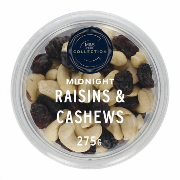 M&S Collection Midnight Raisins & Cashews 275g, British Import (Pack of 3)