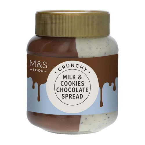 M&S Crunchy Milk & Cookies Chocolate Spread 400g, British Import (Pack of 2)