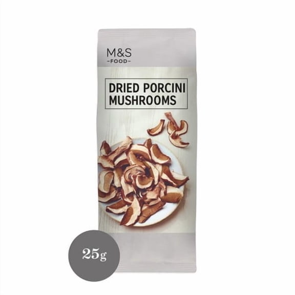 M&S Dried Porcini Mushrooms 25g, British Import (Pack of 2)