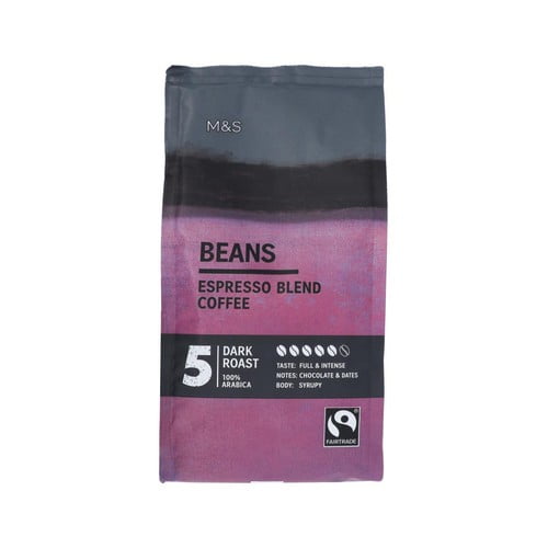 M&S Espresso Blend Coffee Beans 227g, British Import (Pack of 2)