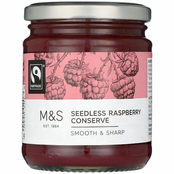 M&S Fair Trade Seedless Raspberry Conserve 340g, British Import (Pack of 2)