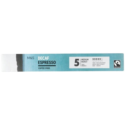 M&S Fairtrade Decaf Coffee Pods, 10 pods per pack, British Import (Pack of 3)