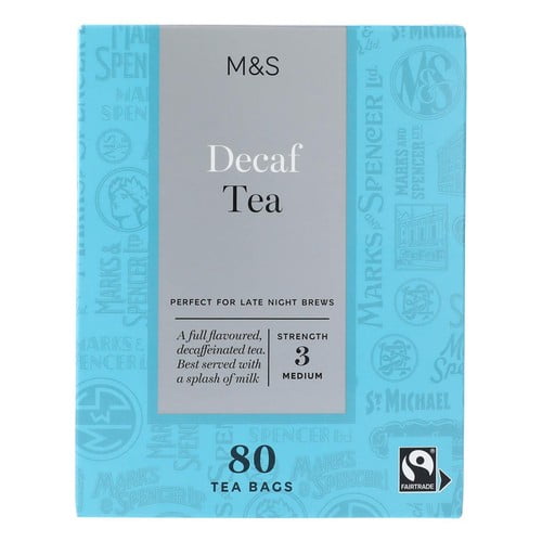M&S Fairtrade Decaffeinated Teabags 80's, British Import (Pack of 2)