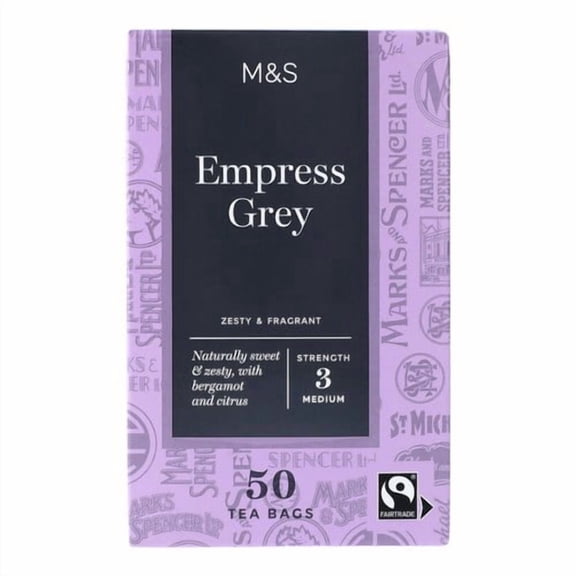M&S Fairtrade Empress Grey Tea Bags 50's, British Import (Pack of 2)