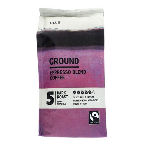 M&S Fairtrade Espresso Ground Coffee 227g, British Import (Pack of 2)