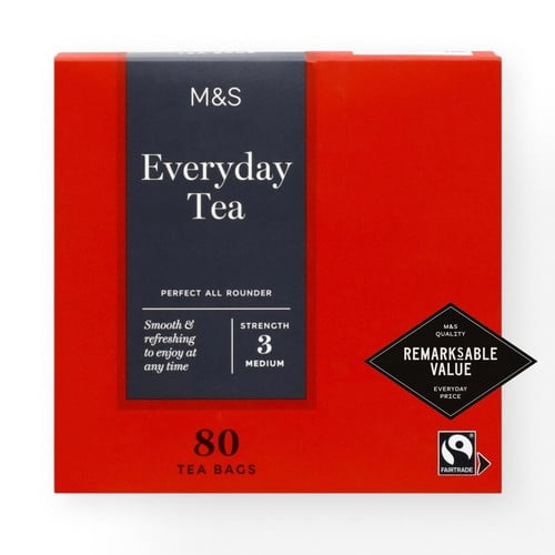 M&S Fairtrade Everyday Tea Bags 80's, British Import (Pack of 2)