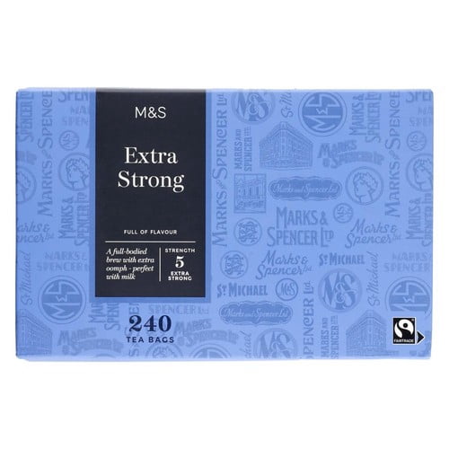M&S Extra Strong 240パック 750g M&S Fairtrade Extra Strong Tea Bags 240's, British Import (Pack of