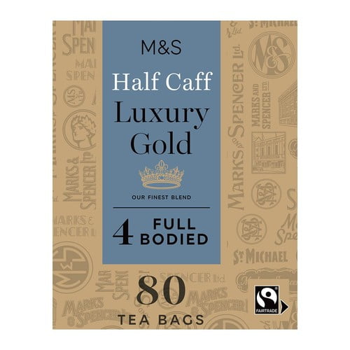 M&S Half Caff Gold Tea 80's, British Import (Pack of 2)