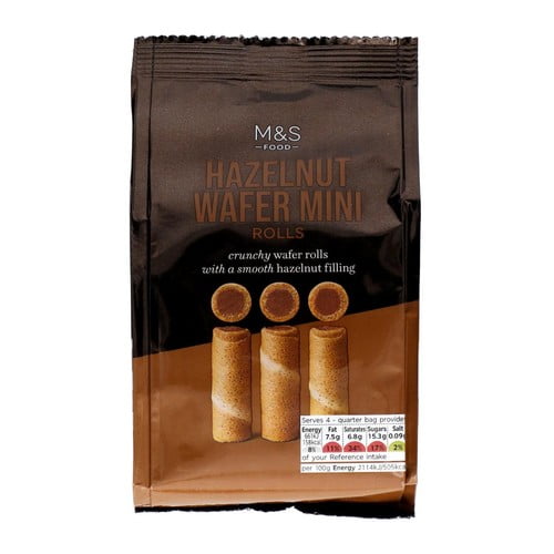 M&S Hazelnut Mini Rolls 125g, British Import (Pack of 2)