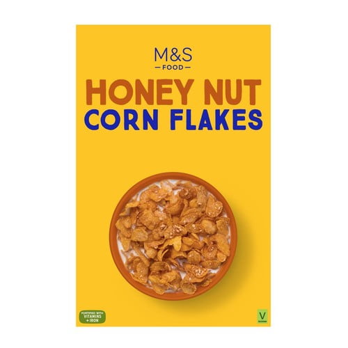 M&S Honey Nut Corn Flakes 500g, British Import (Pack of 3)