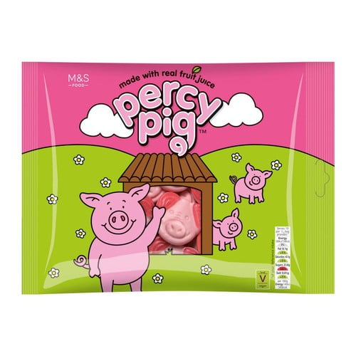 M&S Large Percy Pig Fruit Gums 400g, British Import (Pack of 6)