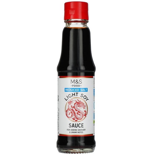 M&S Light Soy Sauce Reduced Salt 150ml, British Import (Pack of 2)