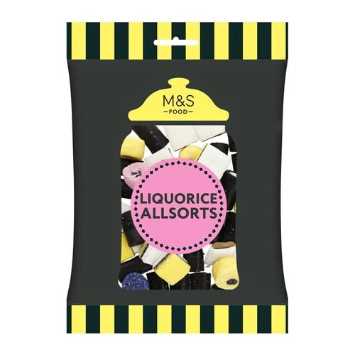 M&S Liquorice Allsorts 225g, British Import (Pack of 3)