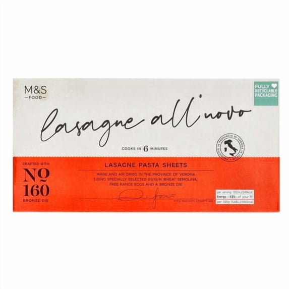 M&S Made in Italy Lasagne Sheets 500g, British Import (Pack of 3)