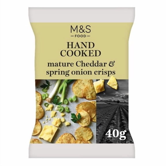M&S Mature Cheddar & Red Onion Crisps 40g, British Import (Pack of 6)