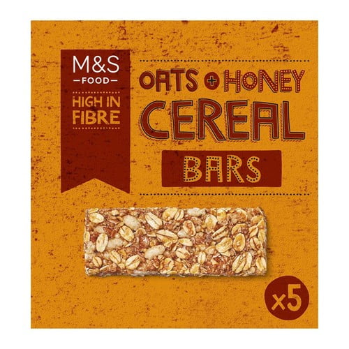M&S Oats & Honey Cereal Bars 5 x 30g, British Import (Pack of 3)