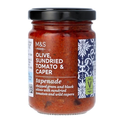 M&S Olive Sundried Tomato & Caper Tapenade 140g, British Import (Pack of 2)