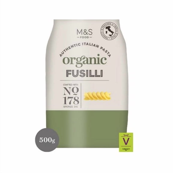 M&S Organic Fusilli 500g, British Import (Pack of 3)