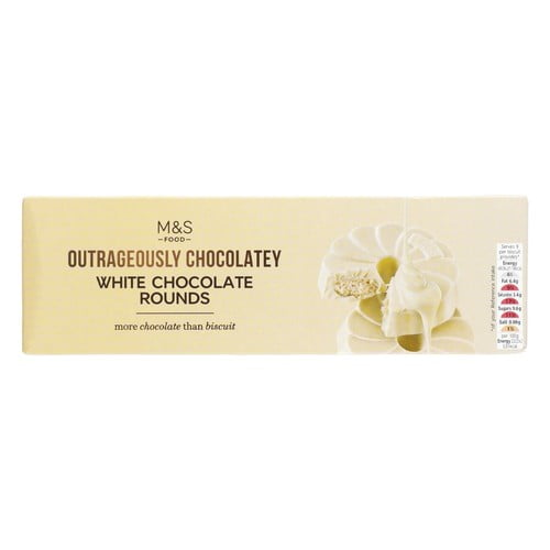 M&S Outrageously Chocolatey White Chocolate Rounds 200g, British Import (Pack of 2)