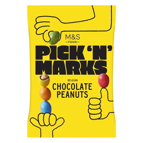 M&S Pick n Marks Belgian Chocolate Peanuts 160g, British Import (Pack of 3)