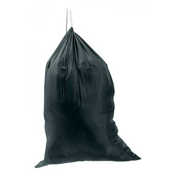 M&S Rectangular Nylon Laundry Bag with Drawstring, Black, 2-Bag