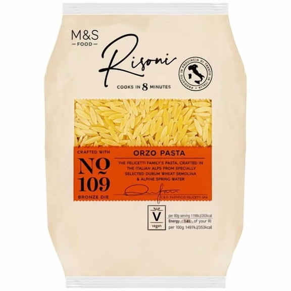 M&S Risoni Orzo Pasta 500g, British Import (Pack of 3)