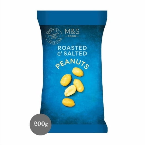 M&S Roasted & Salted Peanuts 200g, British Import (Pack of 3)