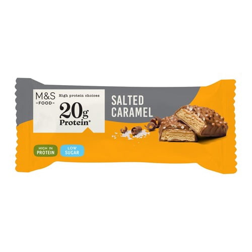M&S Salted Caramel Chocolate Protein Bar 55g, British Import (Pack of 3)