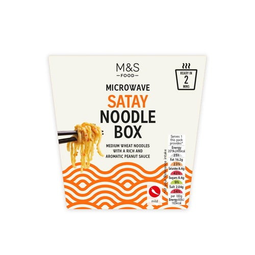 M&S Satay Noodle Box 300g, British Import (Pack of 2)