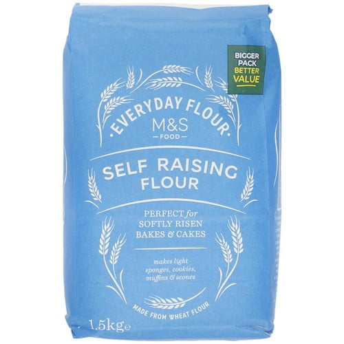 M&S Self Raising Flour 1500g, British Import (Pack of 2)