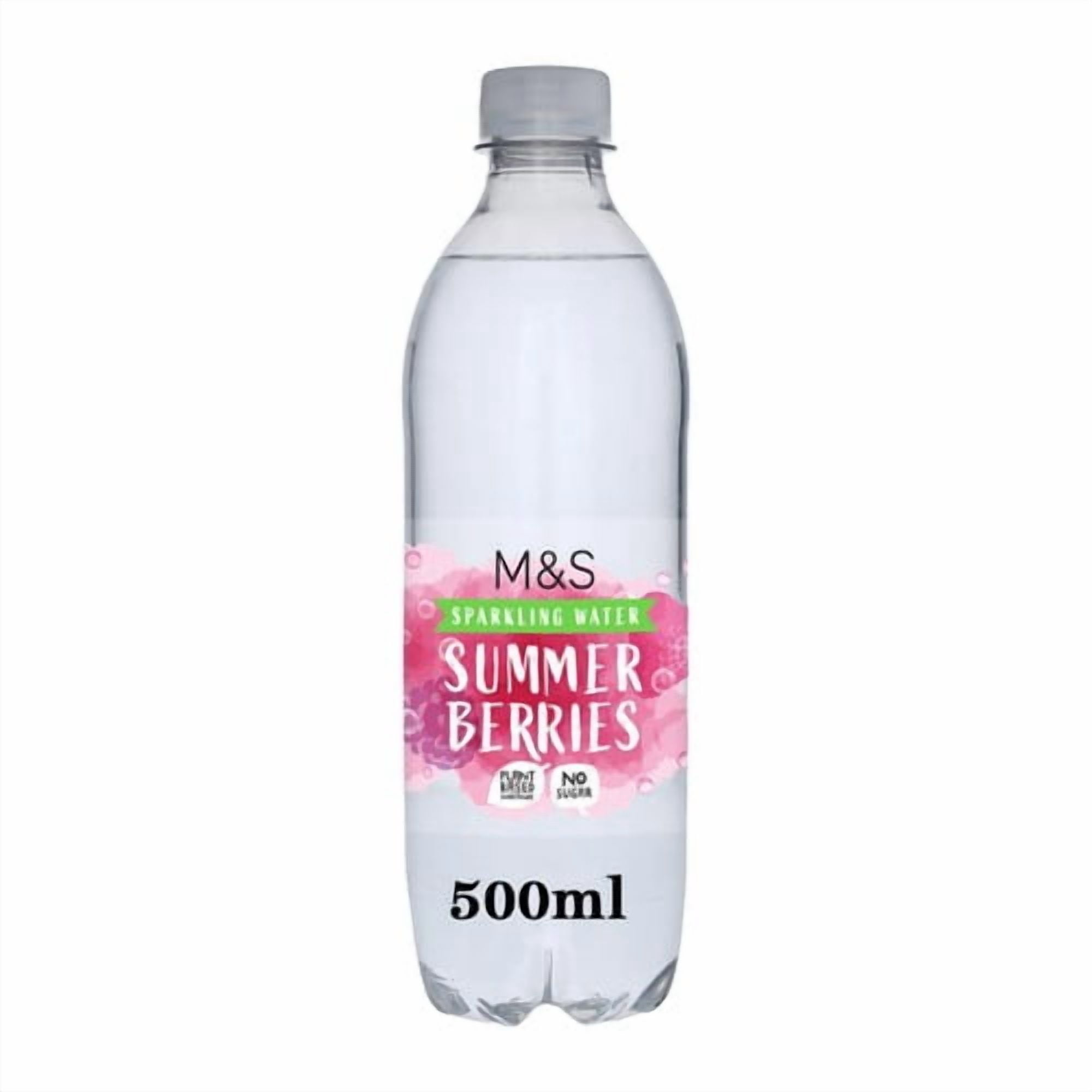 M&S Sparkling Summer Berries Water 500ml, British Import (Pack of 6)