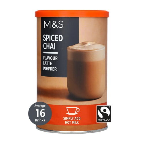 M&S Spiced Chai Flavour Latte Powder 250g, British Import (Pack of 2)