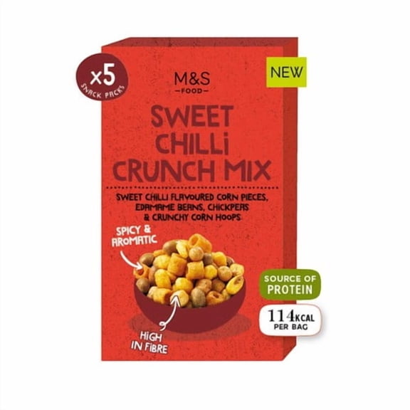 M&S Sweet Chilli Crunch Mix 5 x 25g, British Import (Pack of 2)