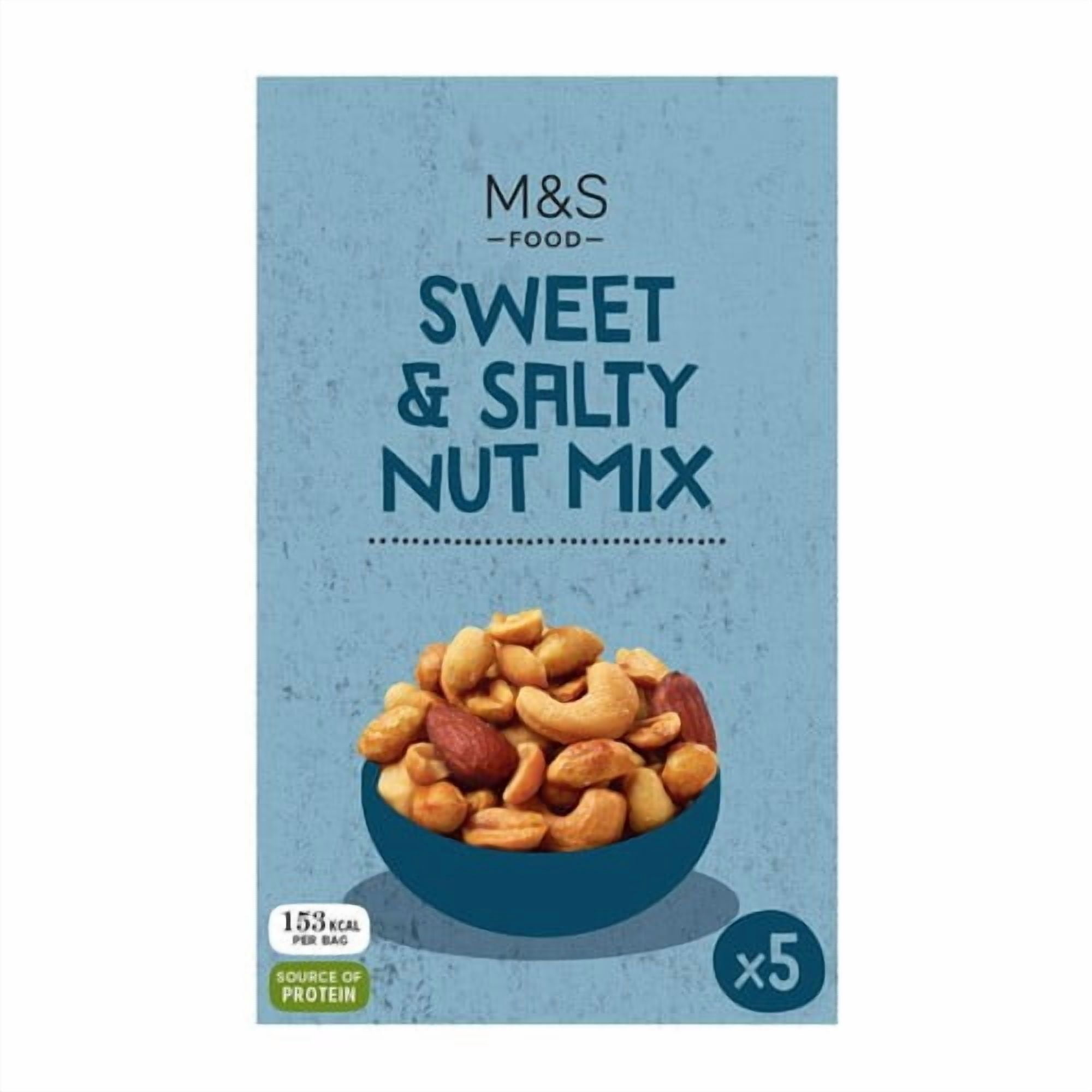 M&S Sweet & Salty Nut Mix 5 x 25g, British Import (Pack of 2)